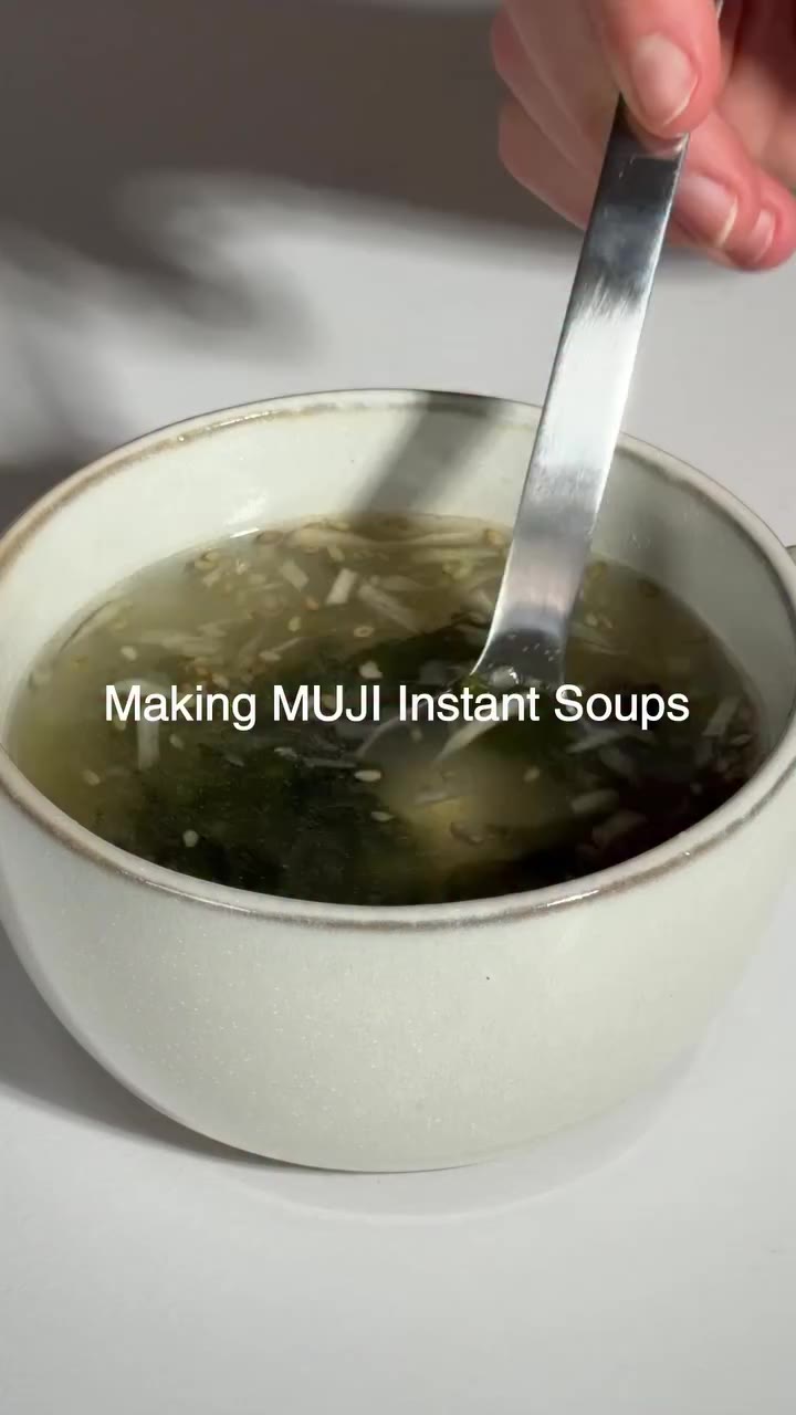 Making MUJI Instant Soups is as easy as 5, 4, 3, 2, 1: add the freeze-dried…