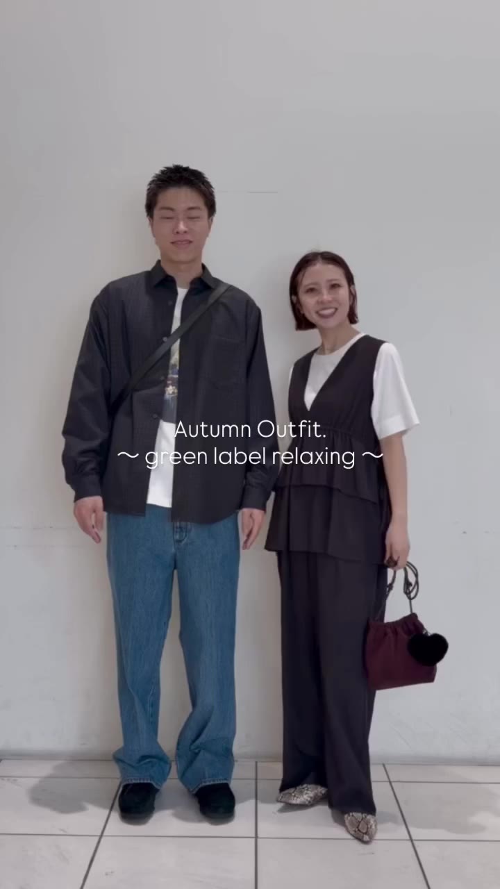 🍂 グリーンレーベルで着る秋コーデ。 ラクでぱっと決まる秋気分なコーディネート！！ 柄やデザインから秋コーデを楽しんでみてください☺️…