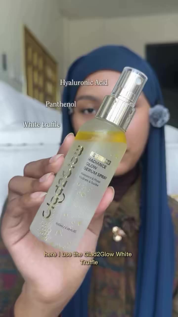 The glue method ✨ G2G Glow Serum Spray 🤍 @glad2glow.my #serumsprayviral…