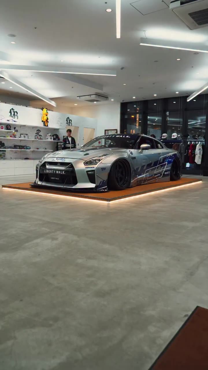 ⁡At Liberty Walk Sapporo, you can see a GT-R on display inside the store! 🏁🔥…