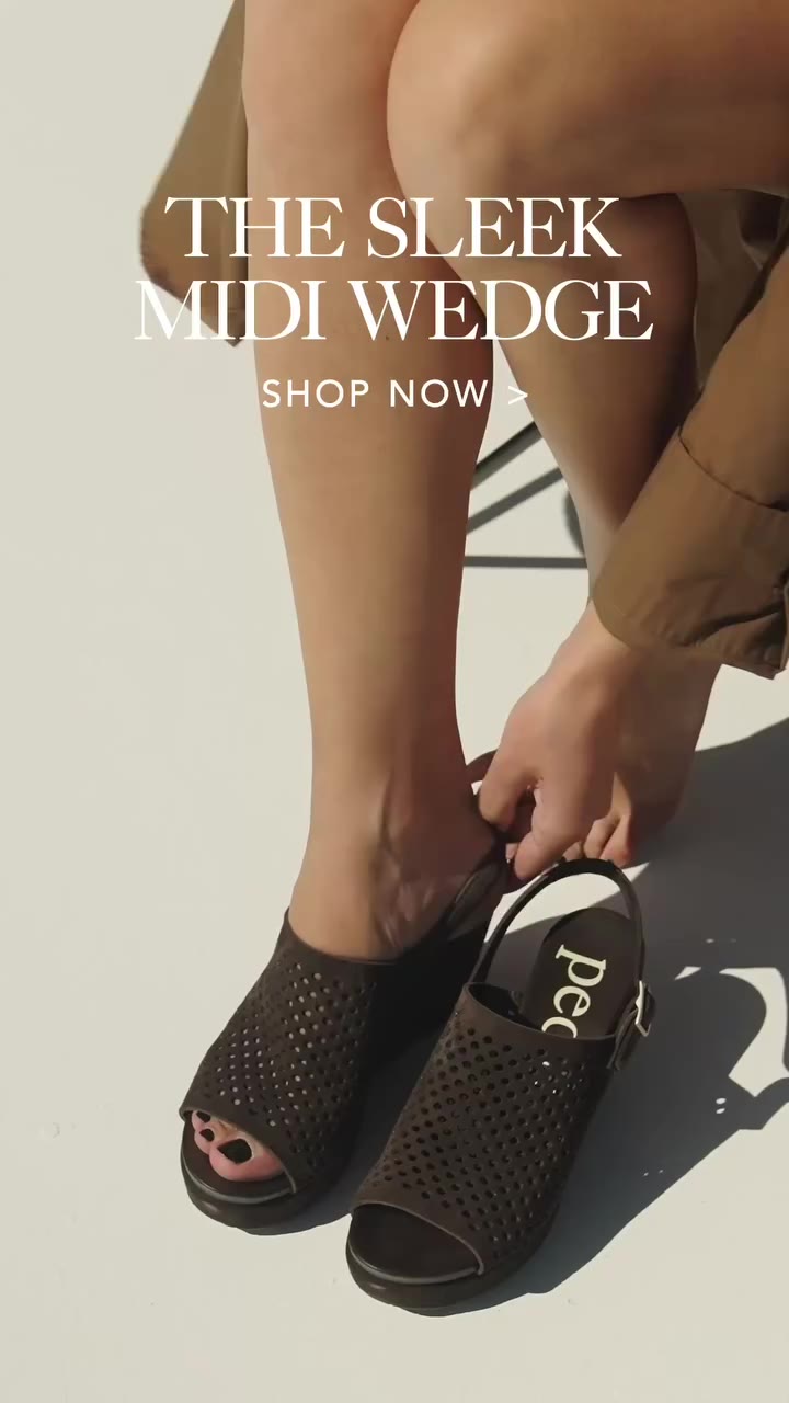 A polished lift. Made for every step. Style: Alvara/ pure form midi wedge in…