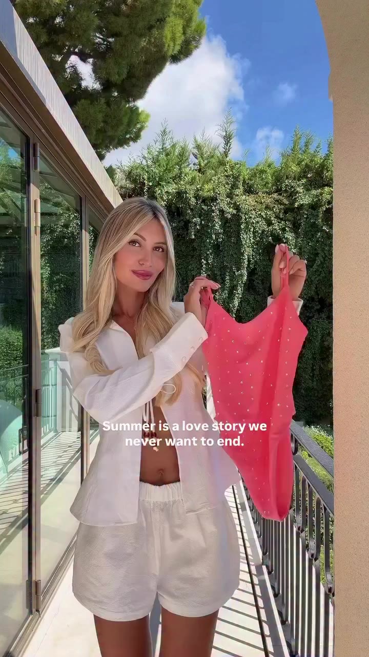 Mathilde wearing our new Bellini swimsuit 🍑 Summer, our loveliest story…