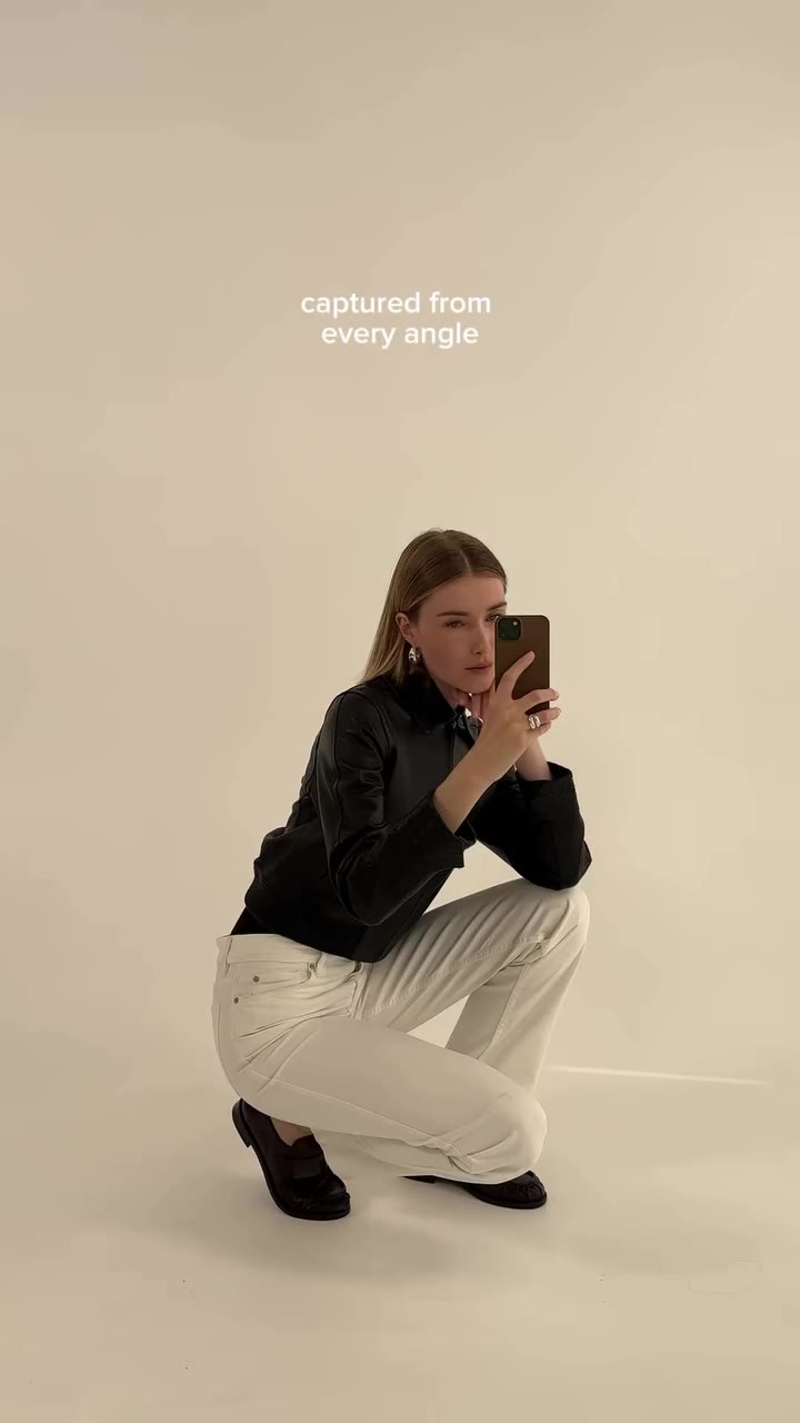 Bievre in classic black. Captured from every angle. #blackleatherjacket…