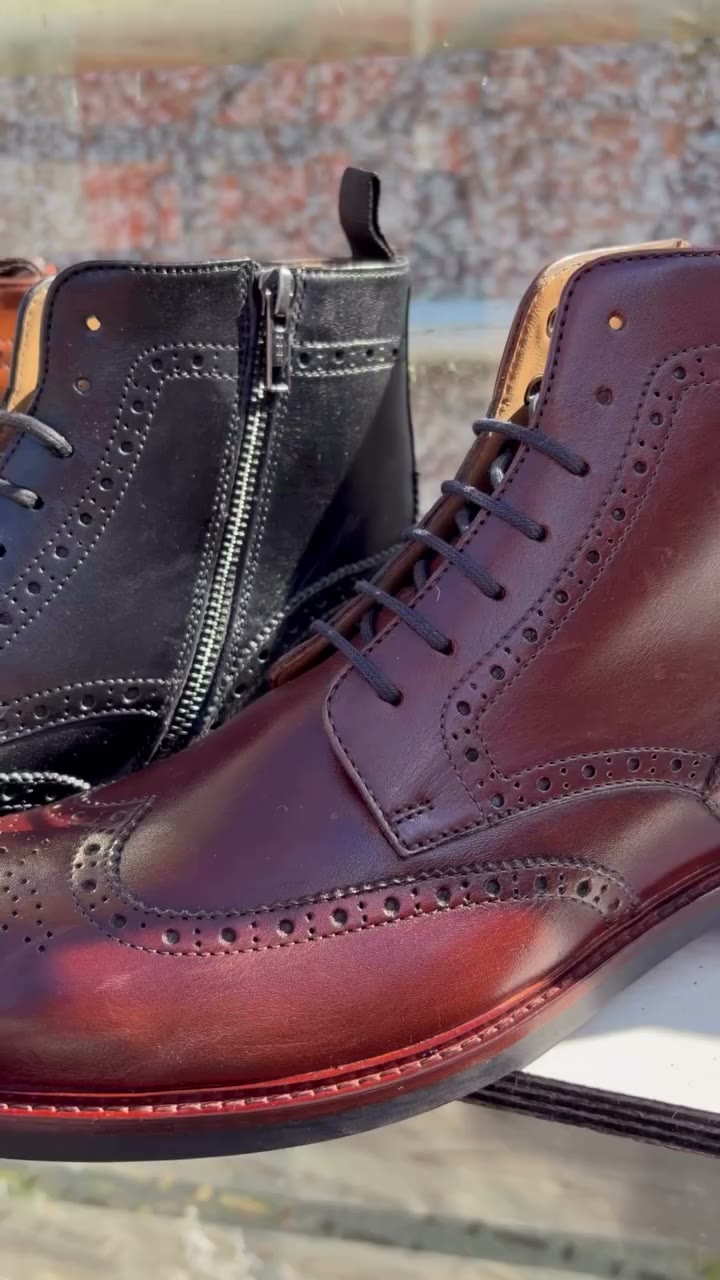Meet Fletcher. A modern take on the classic brogue boot Shop at #JonesBootmaker