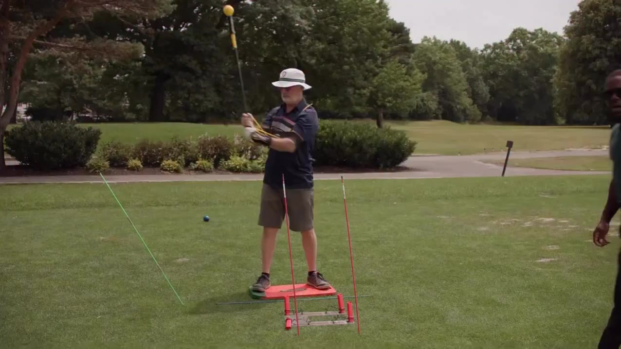 The man brought every golf gadget known to mankind. The only thing he actually…