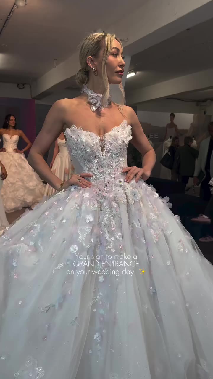 Say hello to our NEW IN — a breathtaking floral ballgown made for the bride…