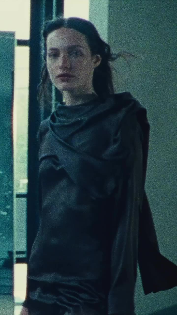 The Silk Satin Bandana Blouse in Olive Bronze