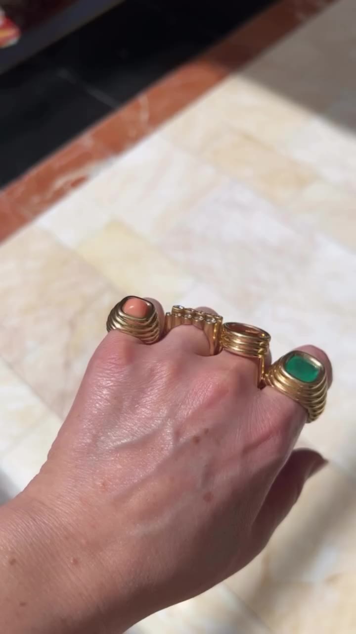 Unmistakably @beckjewels . ✨ Bold gold, vibrant gemstones and sculptural…