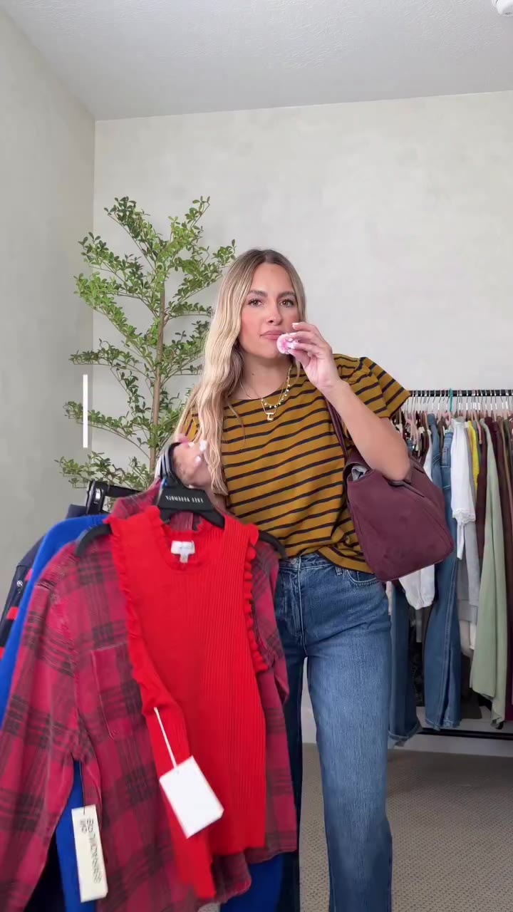 I’m obsessed with the green cargos and blue sweater !!!! What’s new at Walmart…