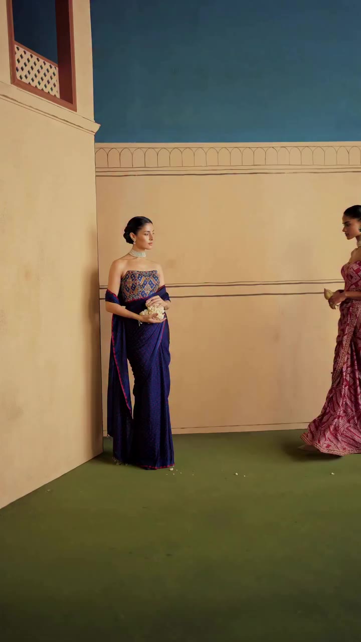 This season, our sarees return to the well-loved craft of bandhani. Each silk…