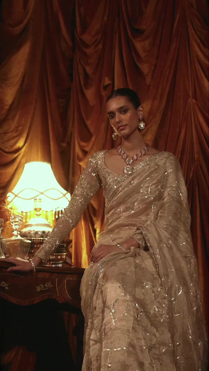Royal Portraits | Vintage Bridal In frame : The Kora Sona Saree Like a wash of…