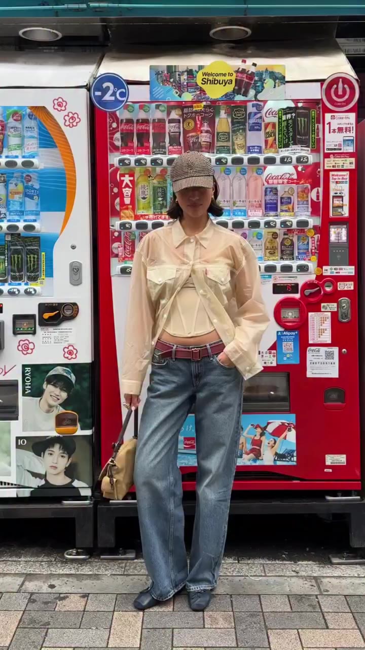 a week in Tokyo outfits w/ @levis 🍓🍵🍜⭐️🌸