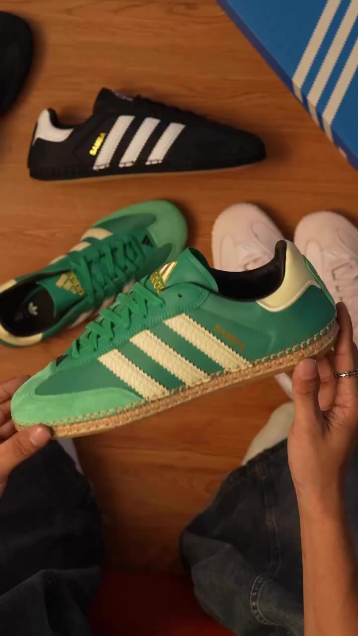 A classic silhouette, in three new moods 💚🩷🖤 Adidas Originals x Clot Samba…