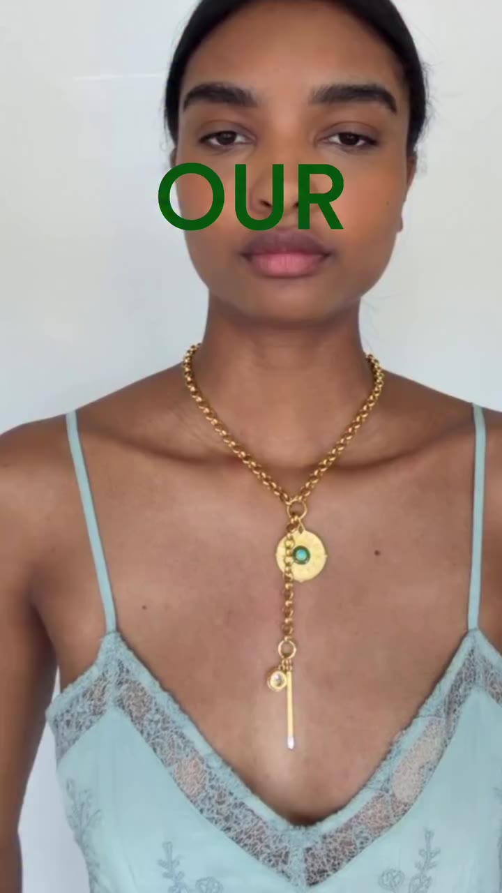 wear it every day. never the same way.⁠ ⁠ shop our charm clip lariat necklaces.