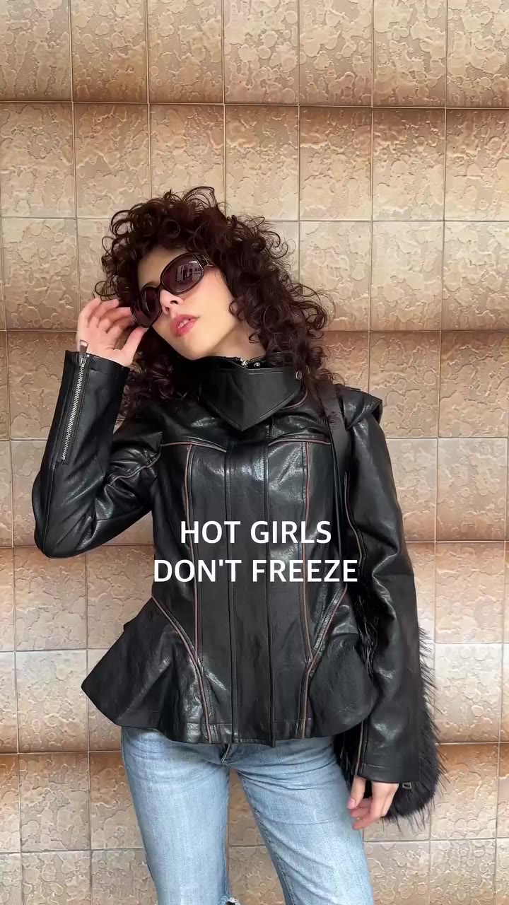 moto jacket & fur combo never fails 💅⁠ .⁠ #AzaleaWang #Fallvibe #Coolgirl…