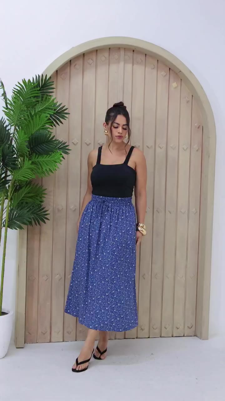 🌺🌺SAIA MIDI ESTAMPADA 🌷TECIDO VISCOLINHO 🌷TEM FORRO 🌷COMPRIMENTO MIDI…