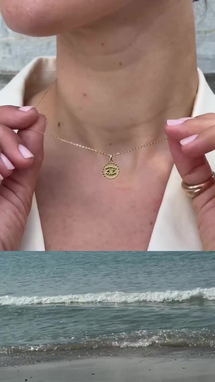The instant outfit upgrade✨ Throwing on an evil eye medallion to elevate a…