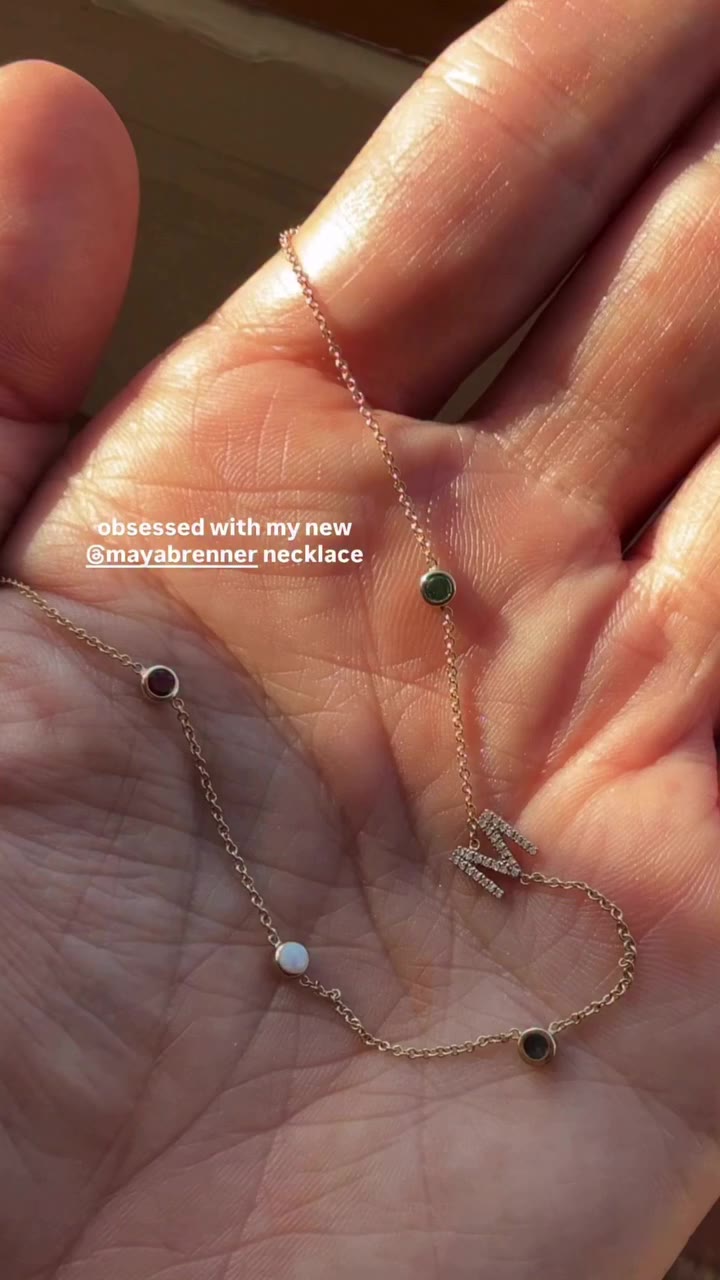 A family necklace for @meagankong, including a double-sided diamond letter for…