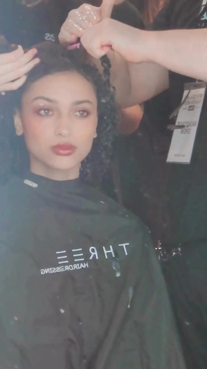 Behind the scenes with @hazelnewman_three and @threehairdressing at The Studio…