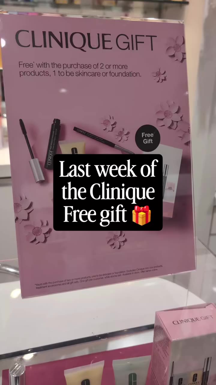 Last week to get yourself some free Clinique goodies 🤗🎁. This gift is free…