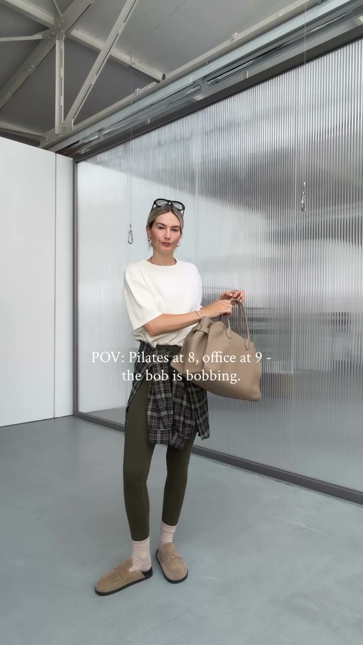 POV: Pilates at 8, office at 9 — the bob is bobbing 🤌🏼 #outfitinspiration…