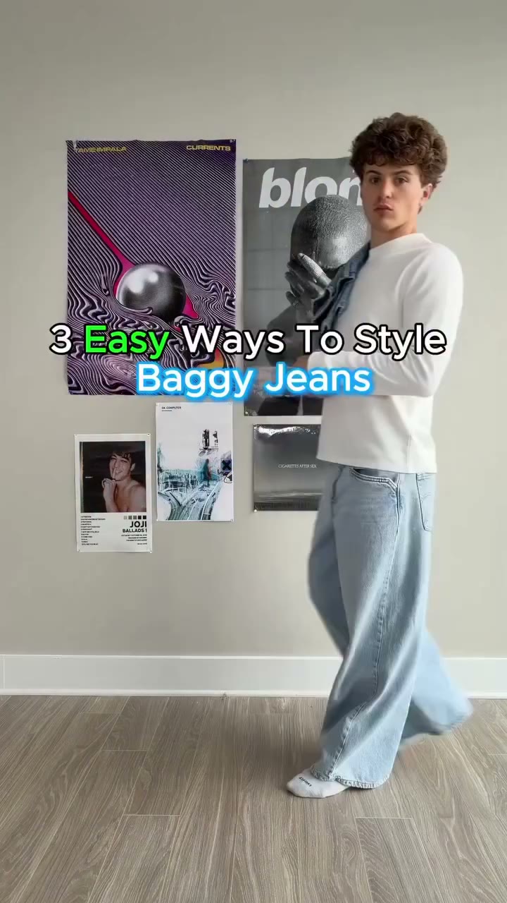 3 Easy Ways To Style Baggy Jeans 👖 Comment STYLE and I’ll send you my 5…