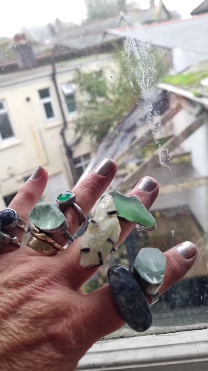Here's a handful of my Shades of Water rings, ready to pack up for our…