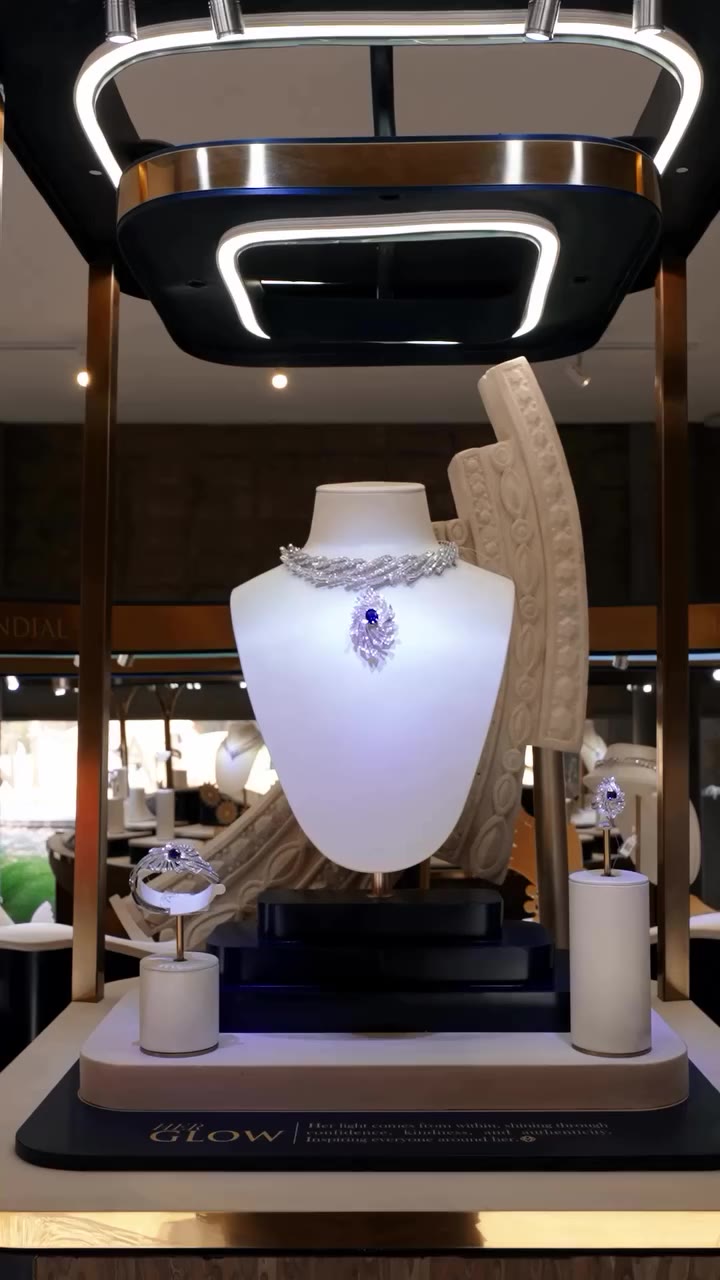 Two bursts of light, one sapphire core. Her Glow in Eclat, a symbol of her…