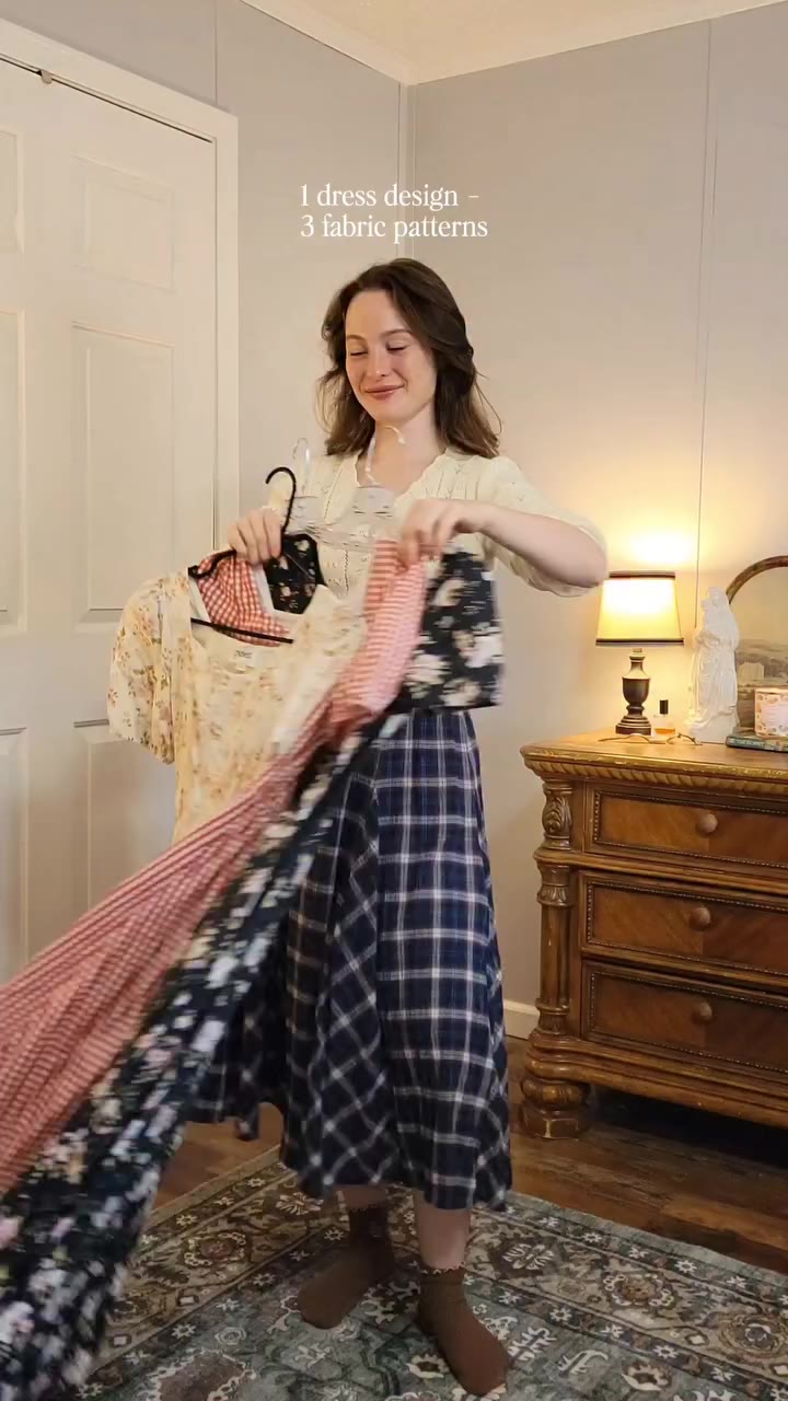 1 dress design — 3 lovely and feminine fabric patterns Comment LINK, and I'll…