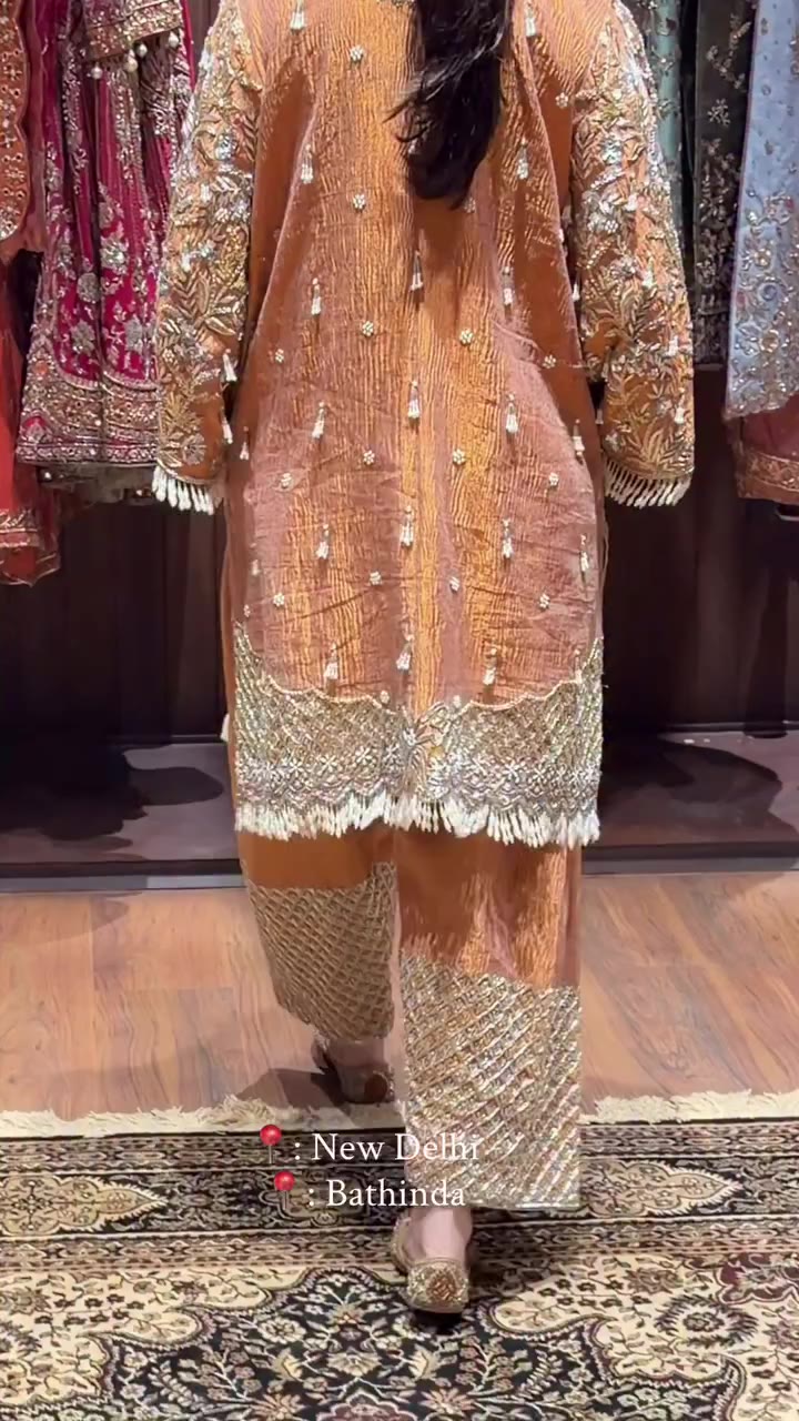 Orange Salwar set for your diwali Events Drop 🍊 in comments to know the…