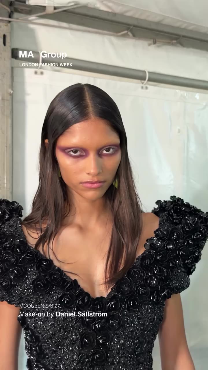 Backstage at McQueen S/S 27 Make-up by @daniel_s_makeup