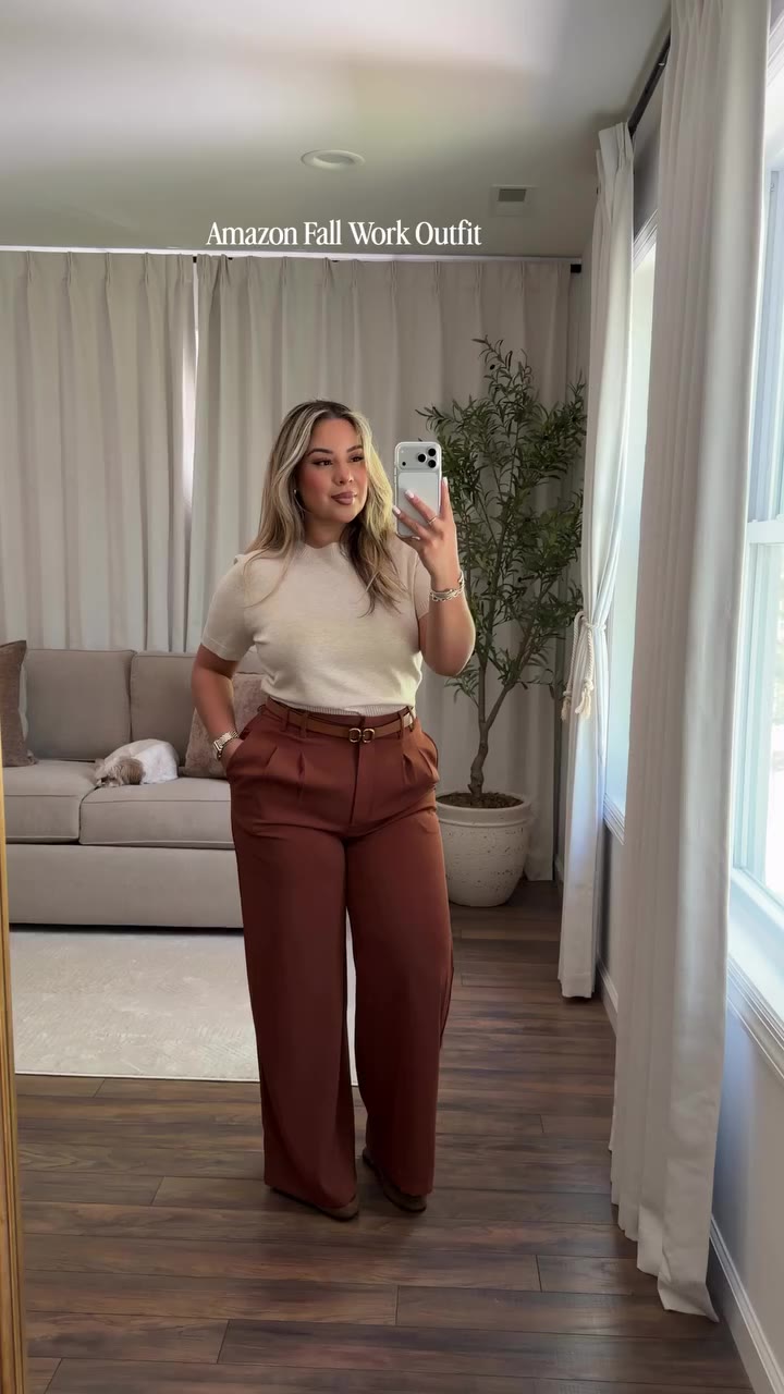 Amazon Fall Work/Office Outfit Inspo 👜 🍂 5’2” Sweater: L Pants: L Trench…