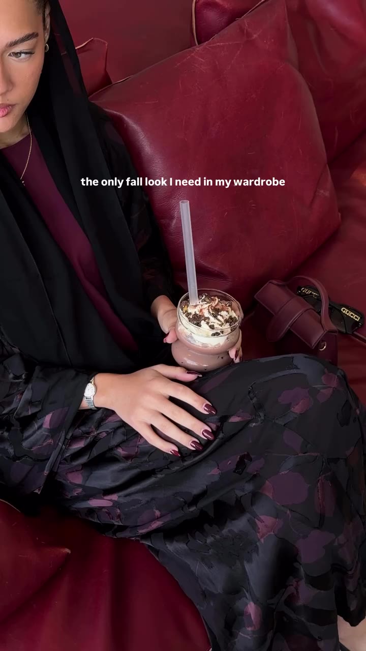 dark florals, burgundy everything, and the kind of abaya that makes the whole…