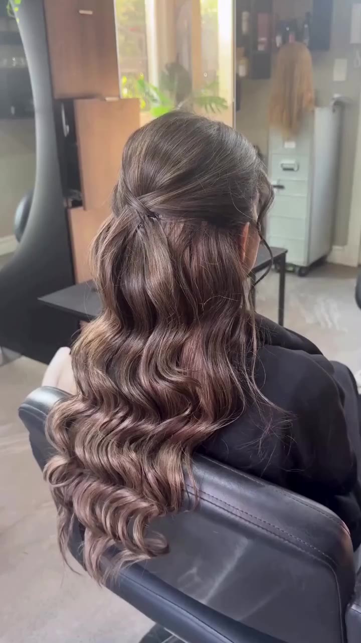Bridal hair worth saving ✨ Created using our 160g Cool Brown Clip-in…