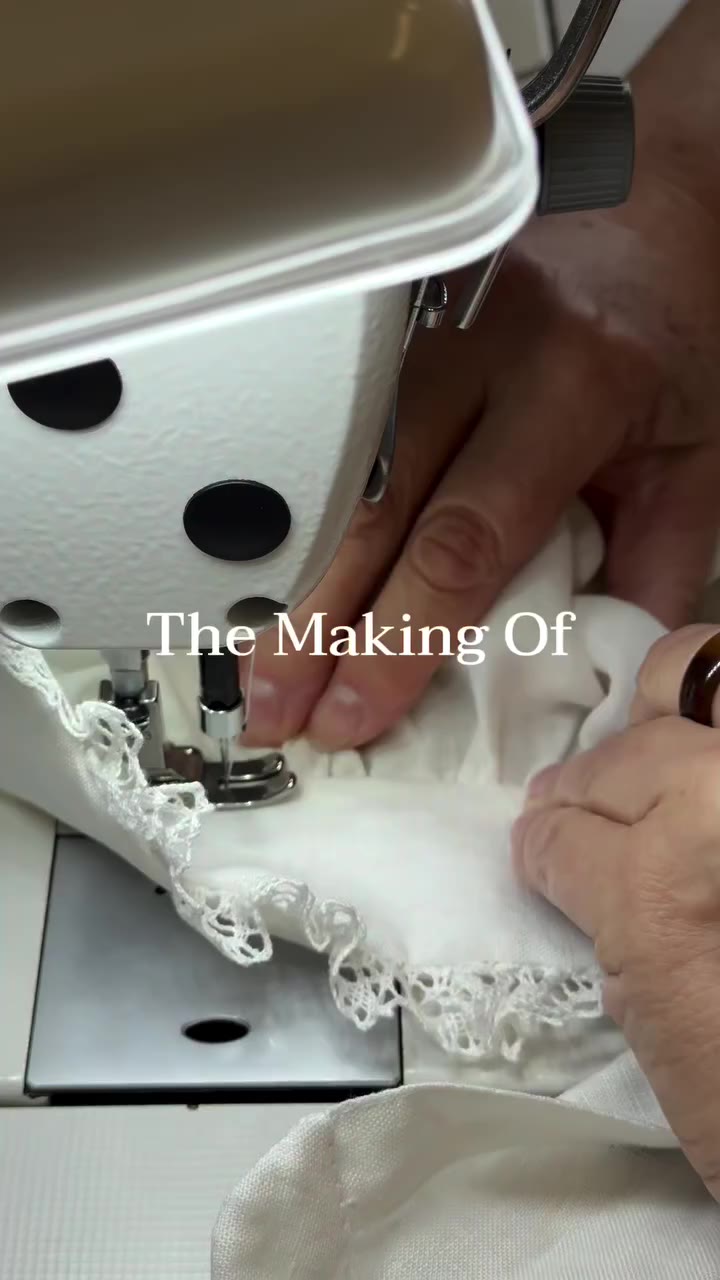 We’ve been working on a few new pieces with delicate lace, linen-covered…
