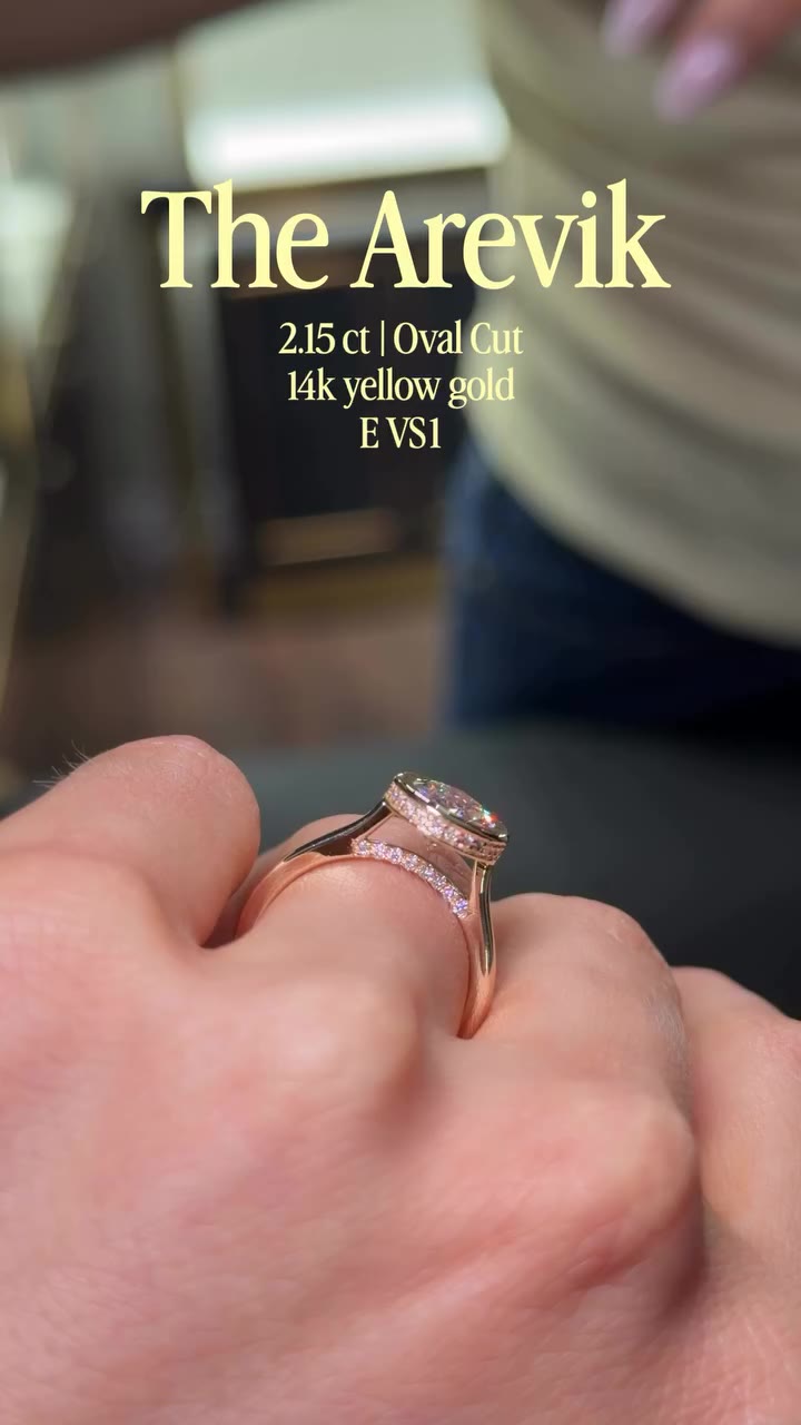 The Arevik is a meticulously crafted ring with a hidden halo and diamonds on…