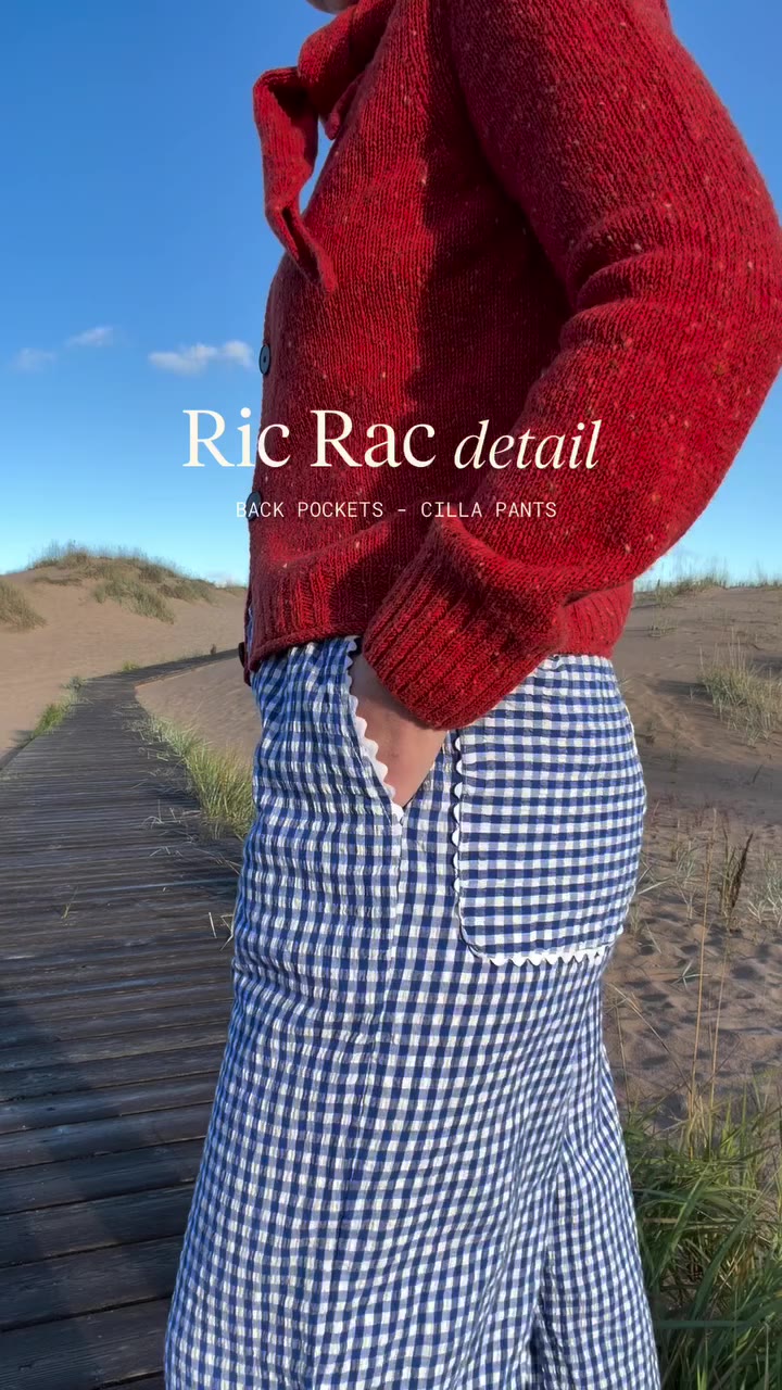 How to add the ric-rac detail to the back pockets of the upcoming Cilla Pants?…