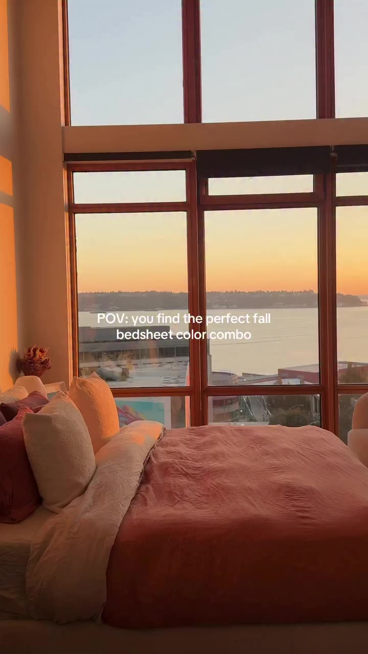 the perfect color combo for fall 🥰🤎 #bedsheets #bedsheet #bedding…