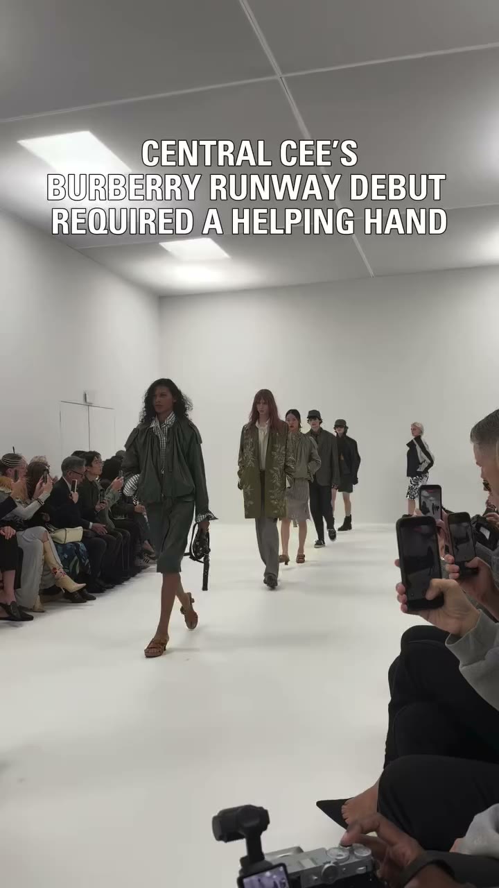 @centralcee spotted modeling for the latest @burberry runway show 👀