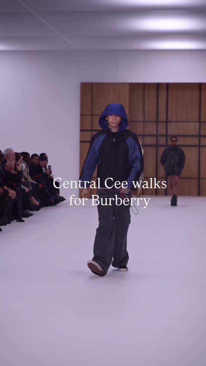 He gave me a cheeky look #centralcee #burberry #london #fashionweek #lfw