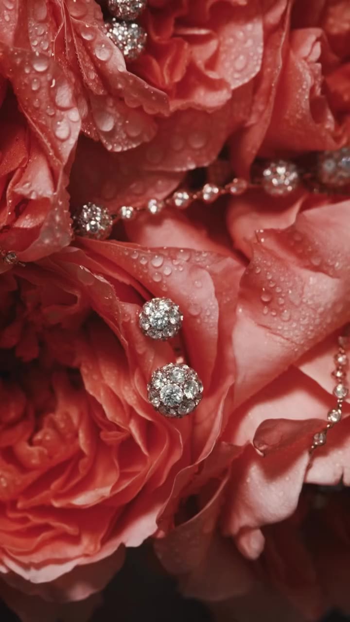 Celestial Jewels in rose gold illuminate dewy pink roses from the Maison’s…