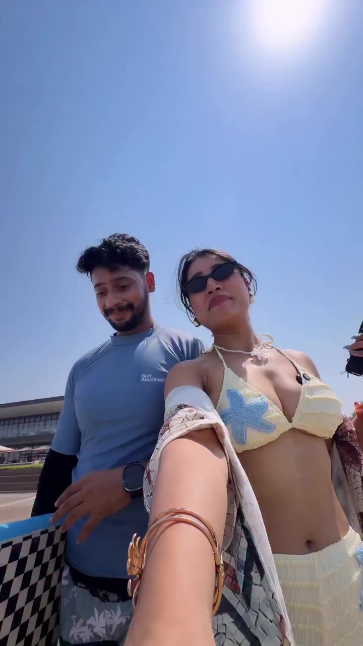 Yash’s first-ever surfing attempt in Abu Dhabi 🏄‍♂️ Would you actually try…