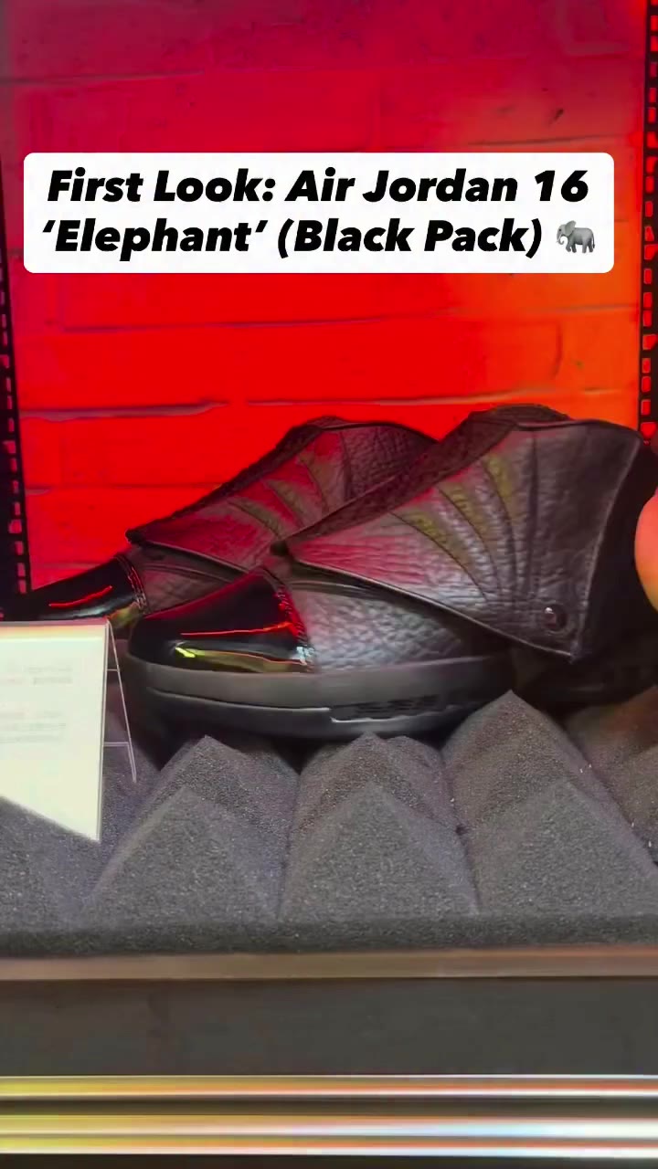 First Look at the Air Jordan 16 “Elephant” (Black Pack) 🐘 Jordan Brand is…