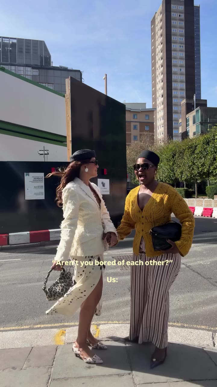 “Aren’t you bored of each other?” Us: #friendshipreels #fashionover40…