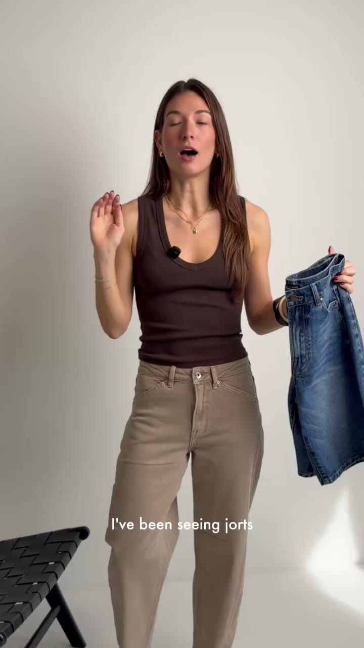 Emilia had never worn jorts. Emilia now owns jorts. They're hers and we are…