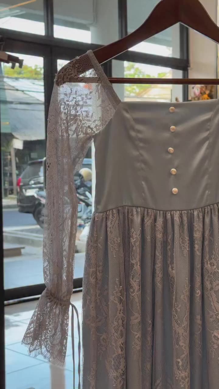A romantic custom lace dress, made especially for our young customer. The…
