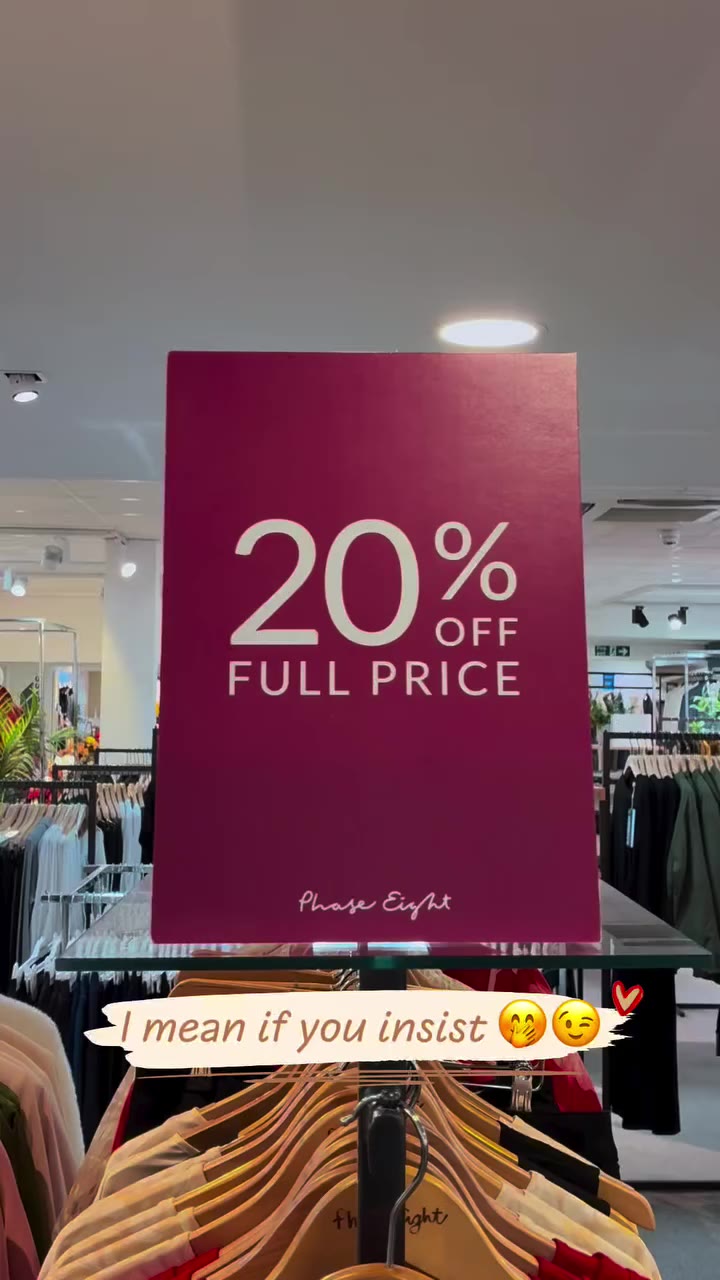 Enjoy 20% off full-price Phase Eight until 27th September, and Hobbs…