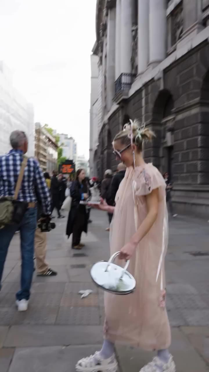 London Fashion Week SS27 street style outside @simonerocha_ and @erdem