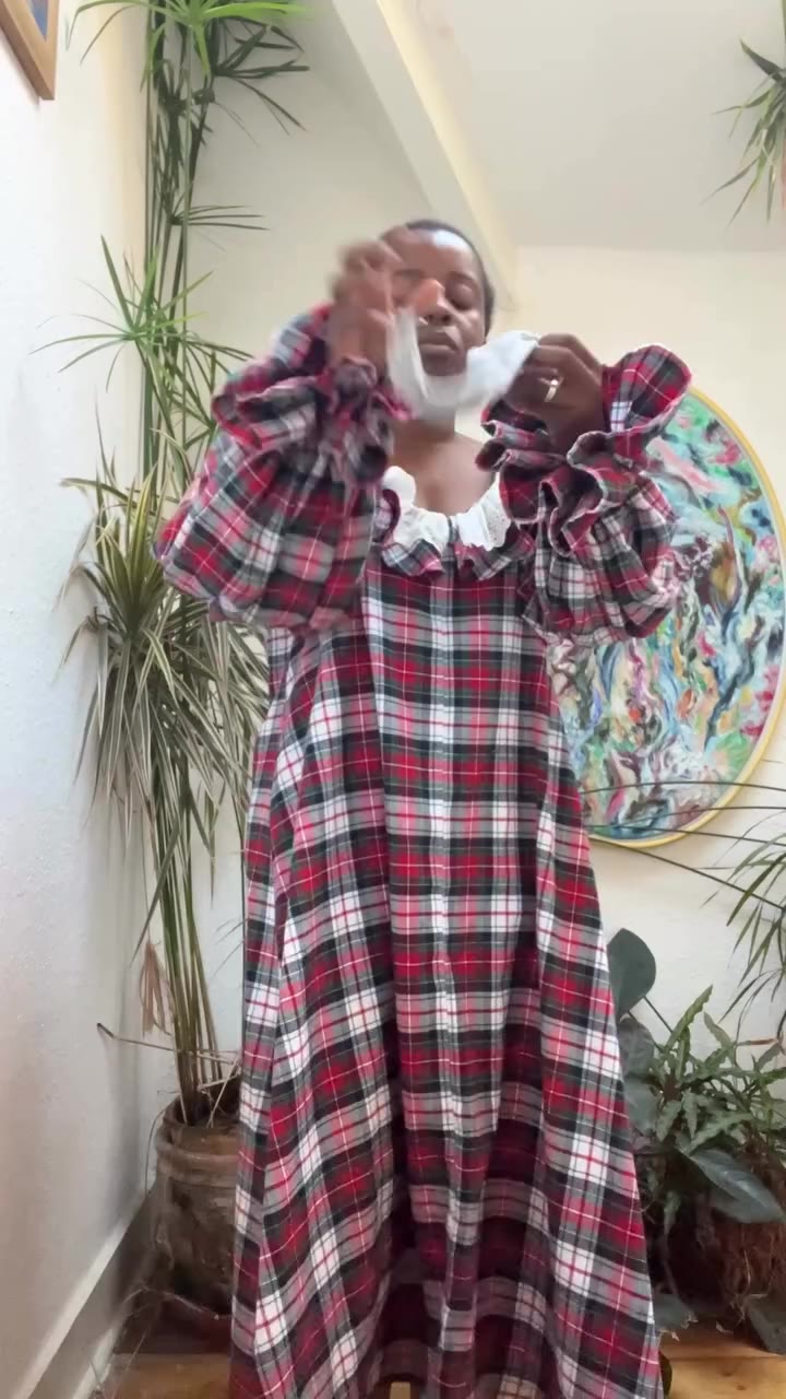 Brushed cotton Laura dress. Soft, flowy check fabric to make every wear an…