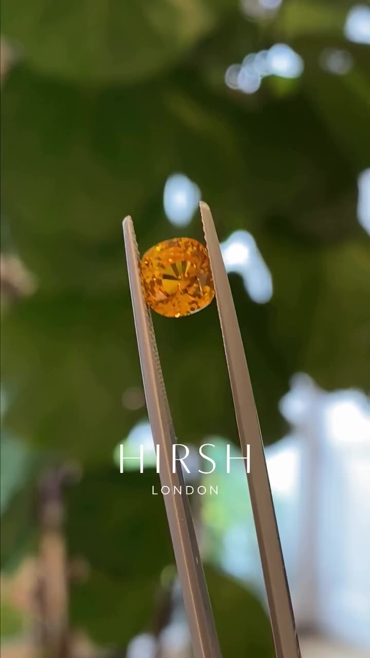 Hello, autumn! 🍂✨ A cushion-cut orange sapphire glowing with all the warmth…